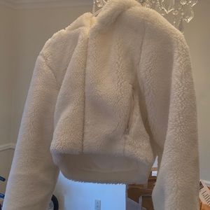 ALO Yoga LA Sherpa Jacket, cropped, crème, S